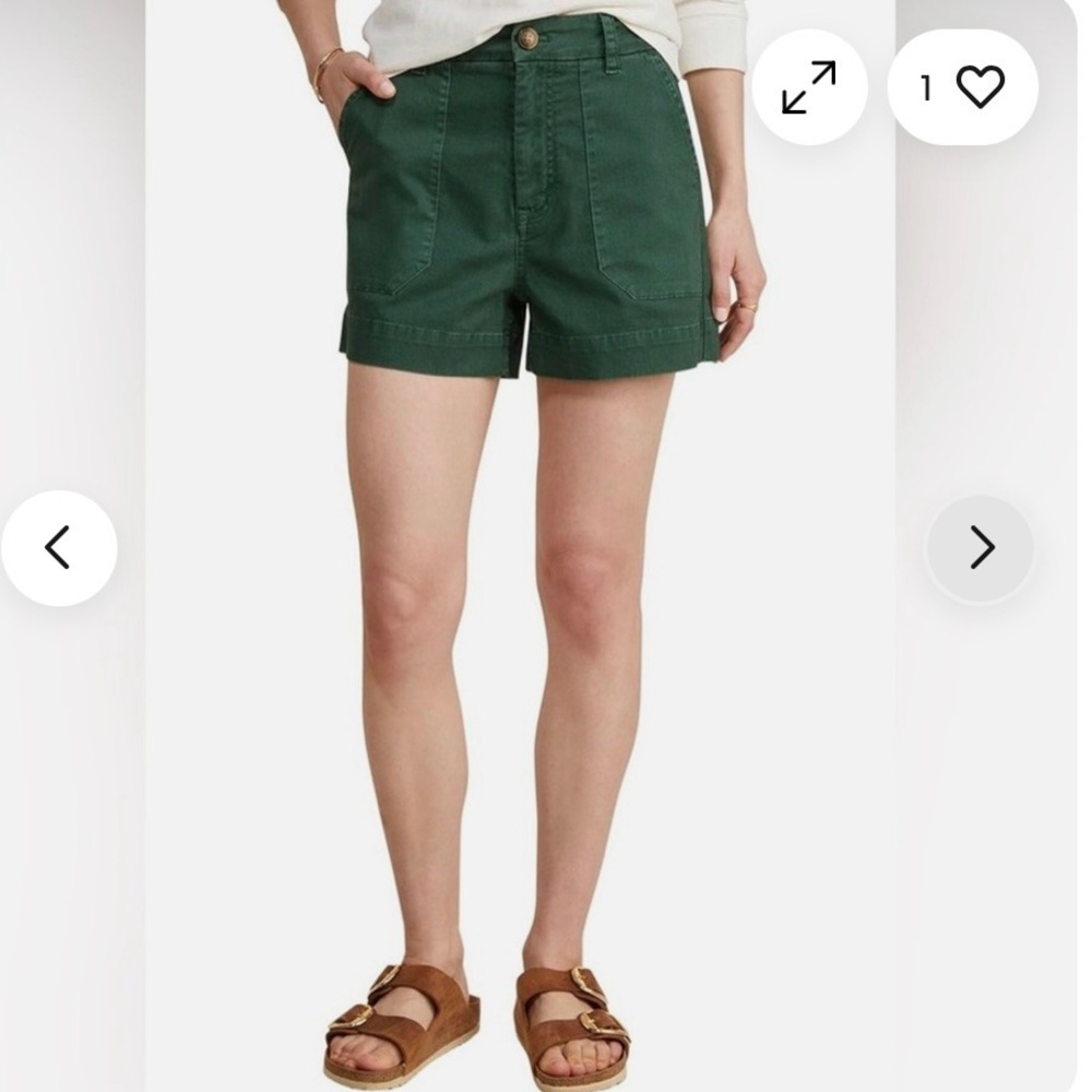 Vineyard Vines Green Vintage Chino Utility Short Whale Logo 2H001464 Cotton Sz 2